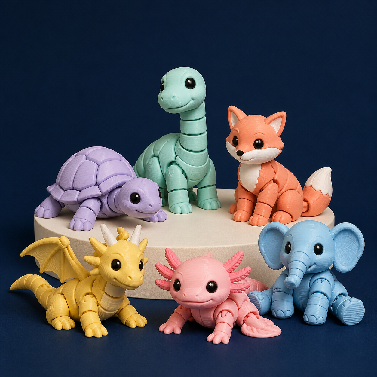 Colorful articulated animal collection for children