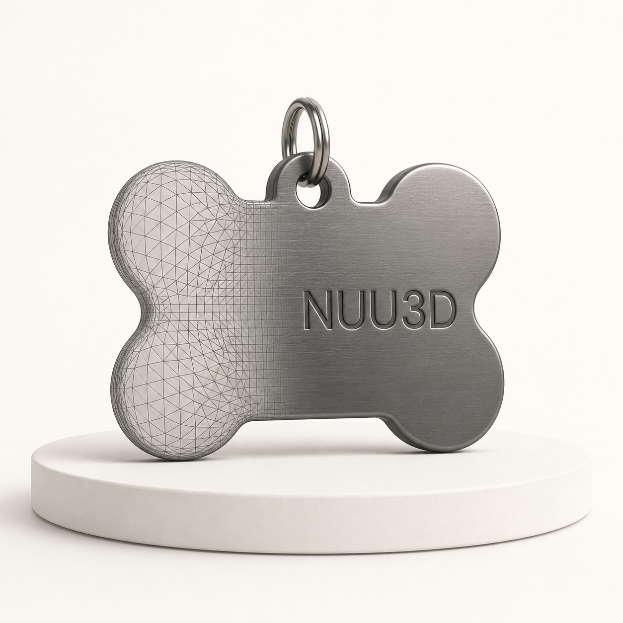 NUU3D dog-bone pet tag